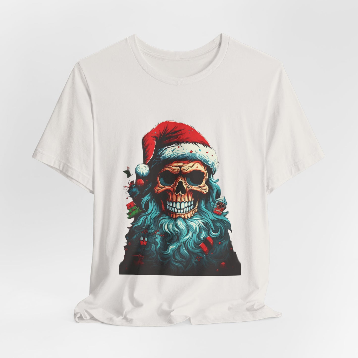 Skull Santa Christmas T-Shirt Dark Holiday Tee