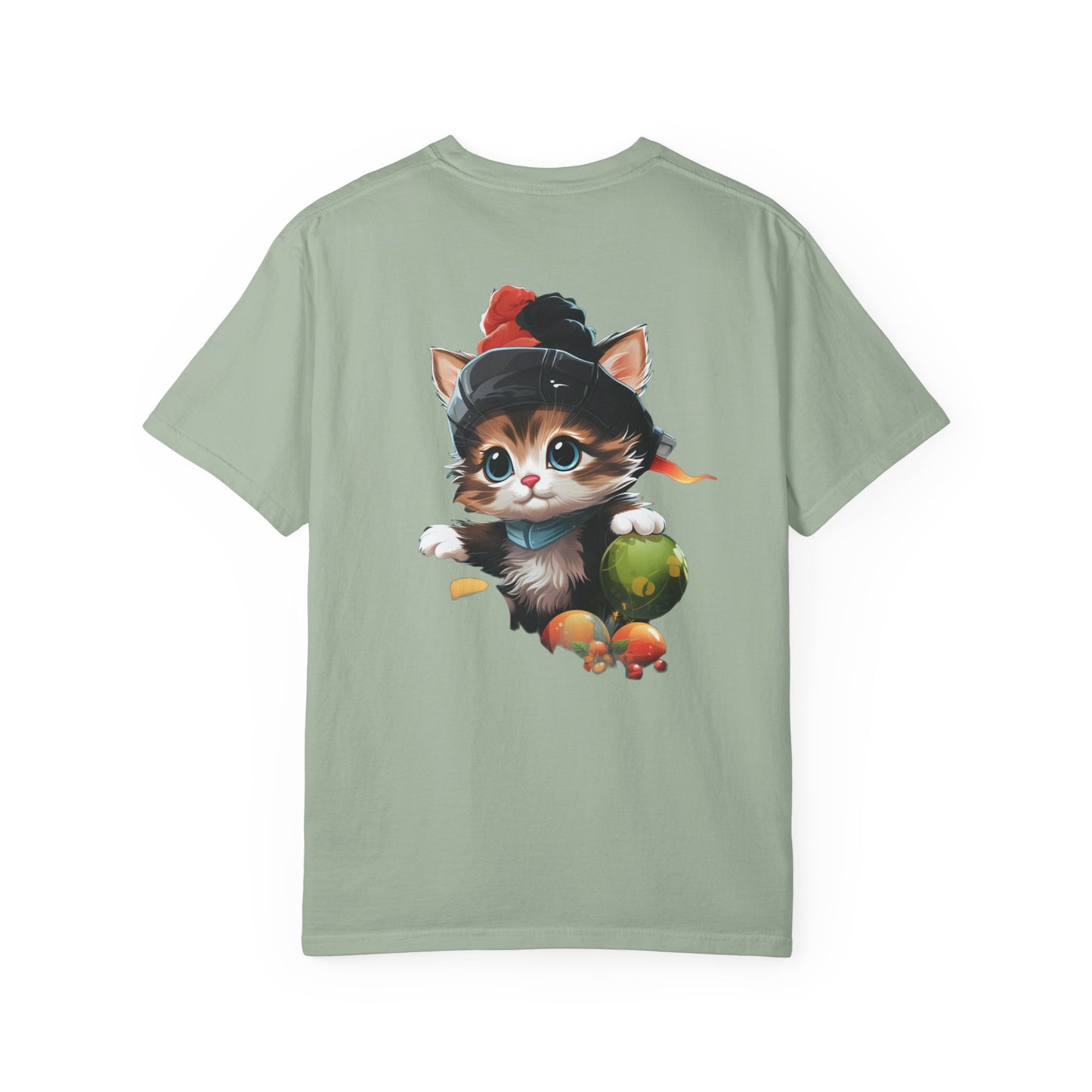 Christmas Kitten Garment-Dyed Tee Cute Cat Holiday