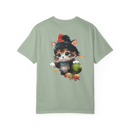 Christmas Kitten Garment-Dyed Tee Cute Cat Holiday