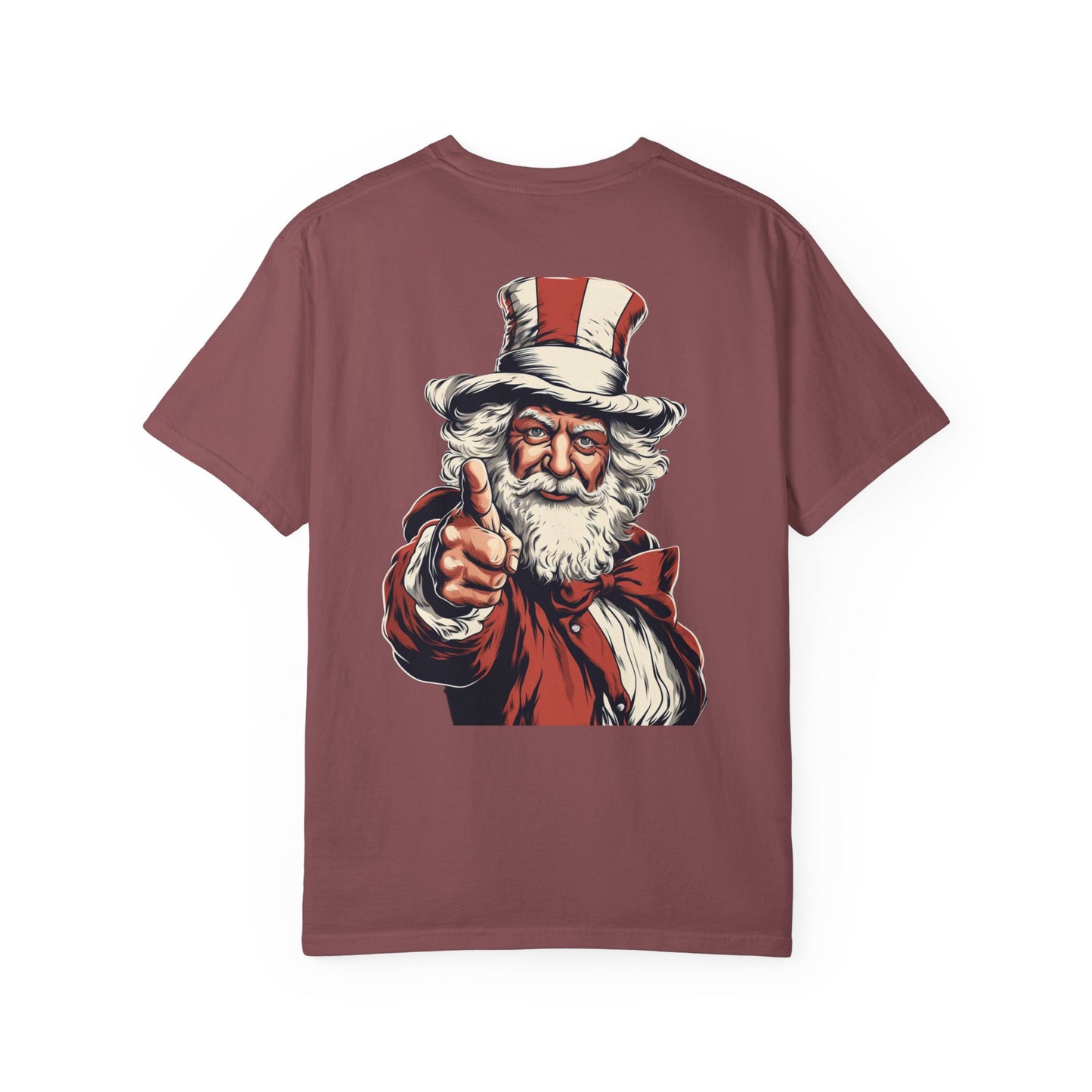 Patriotic Santa Garment-Dyed Tee Uncle Sam Christmas