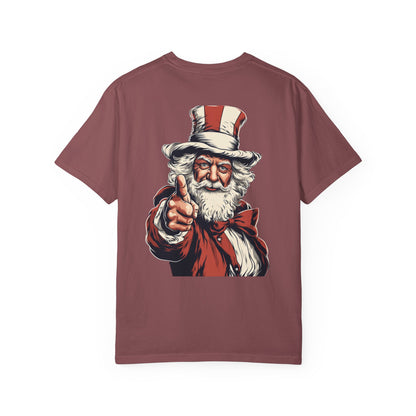 Patriotic Santa Garment-Dyed Tee Uncle Sam Christmas