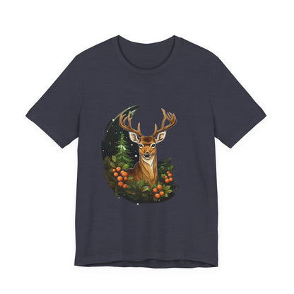 Christmas Deer T-Shirt Snowy Forest Buck Tee
