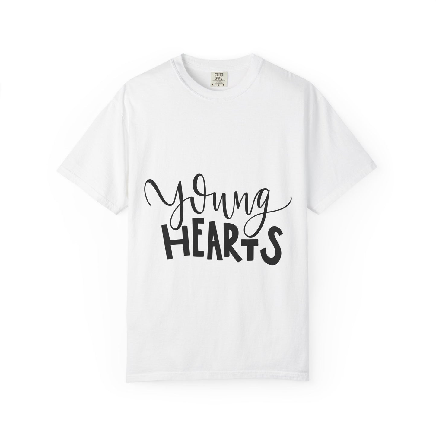 Young Hearts Garment-Dyed Tee Hand Lettered Script