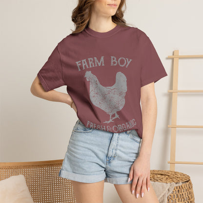 Farm Boy Rooster Garment-Dyed Heavyweight Tee