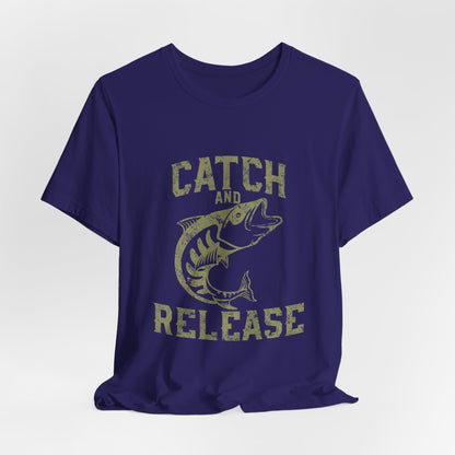Catch and Release Fishing T-Shirt Retro Bass Tee