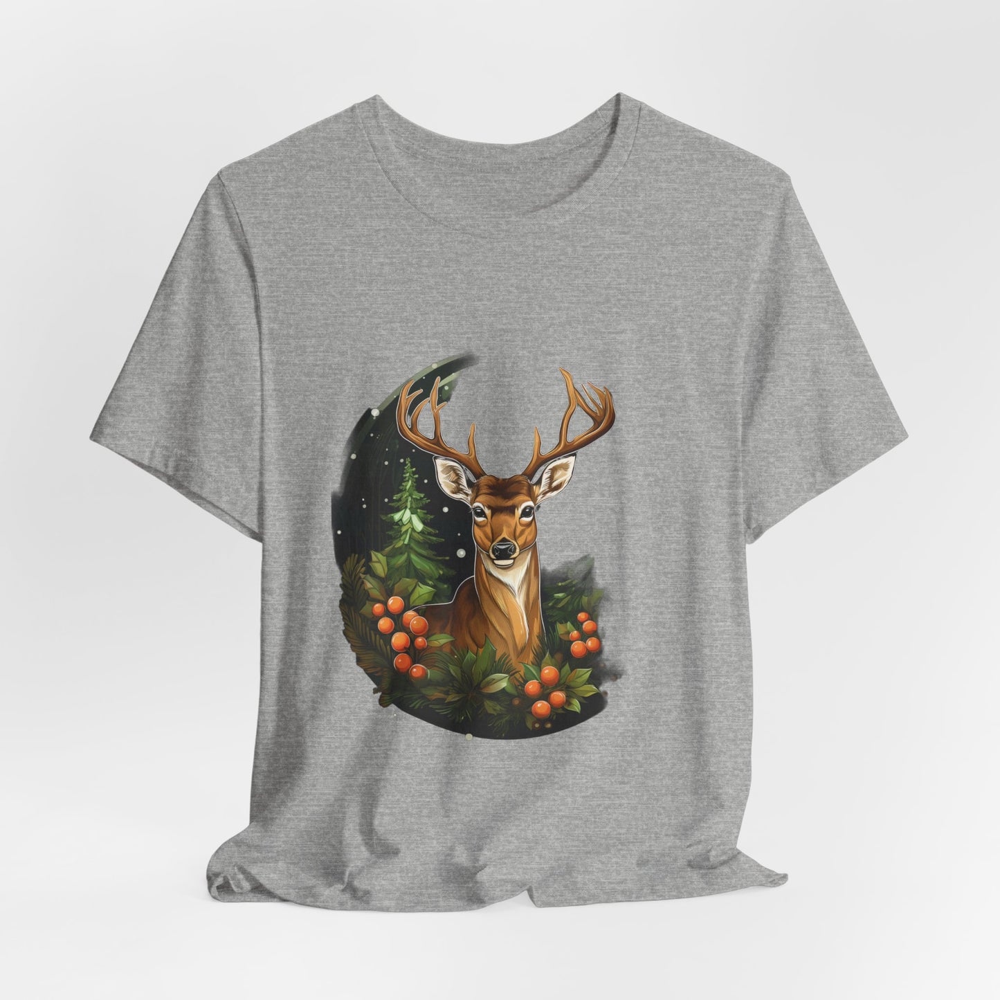 Christmas Deer T-Shirt Snowy Forest Buck Tee