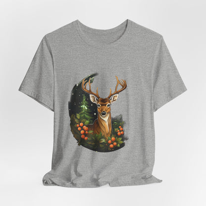 Christmas Deer T-Shirt Snowy Forest Buck Tee