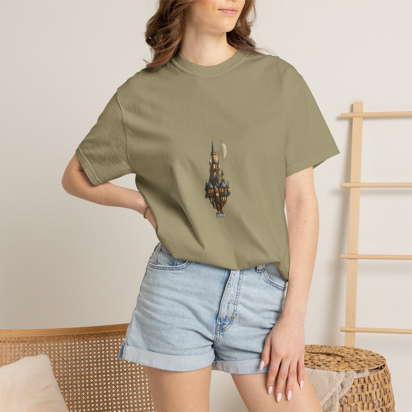 Fantasy Castle Book Christmas Heavyweight Tee