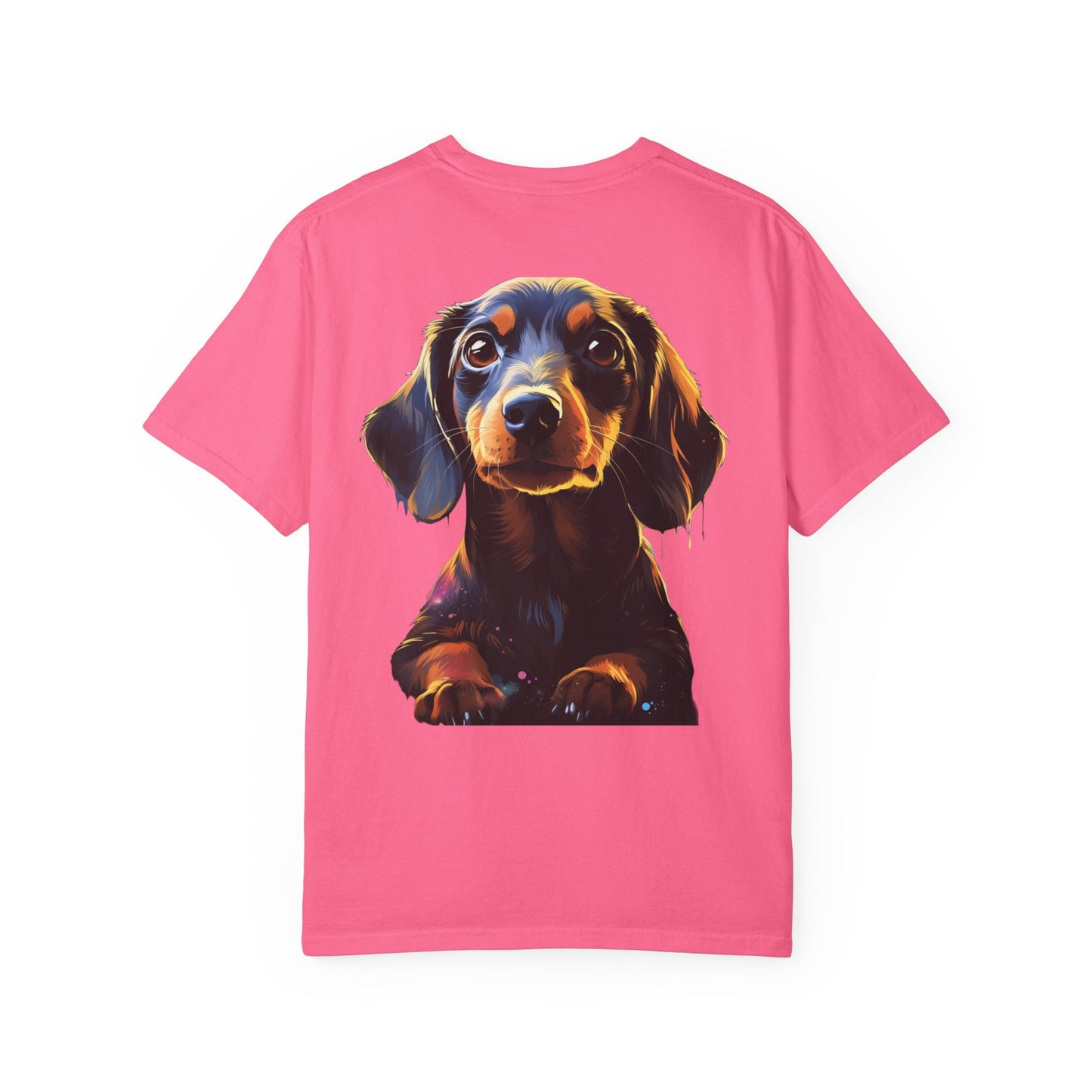 Dachshund Garment-Dyed Tee Neon Pop Art Wiener Dog