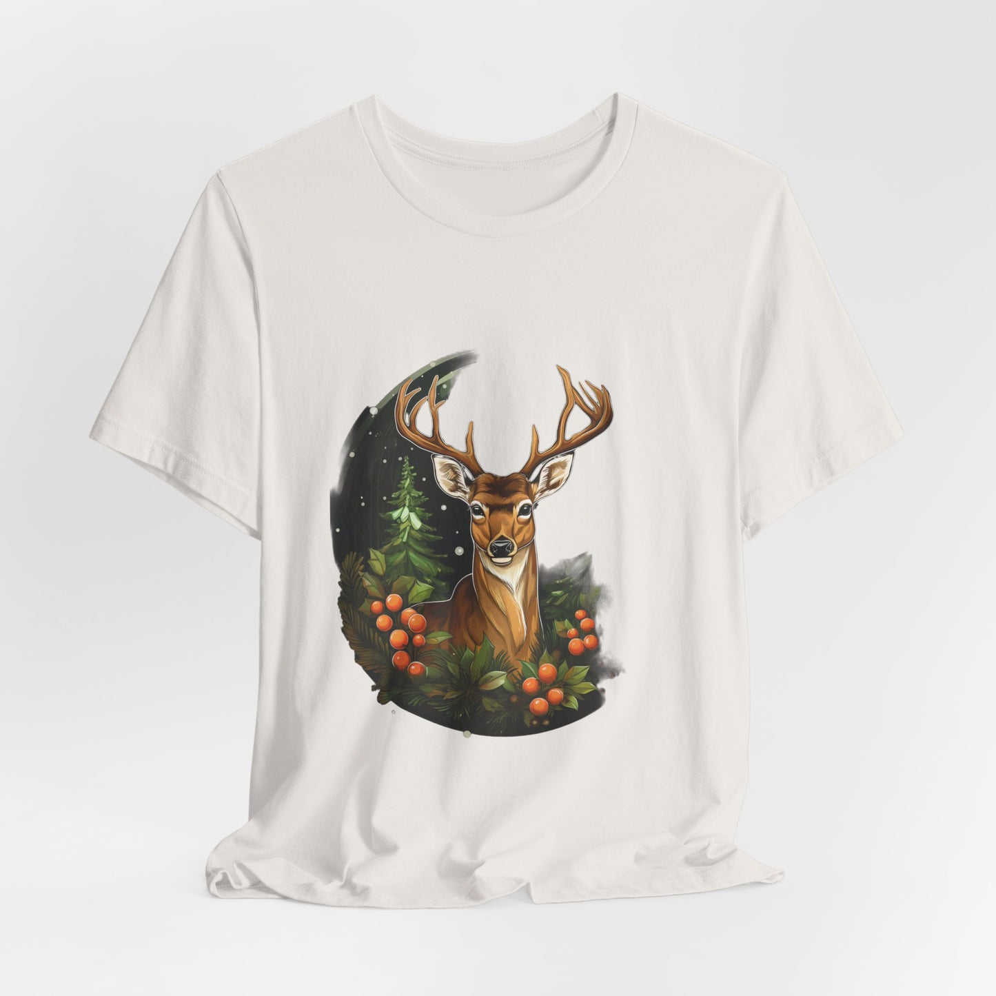 Christmas Deer T-Shirt Snowy Forest Buck Tee