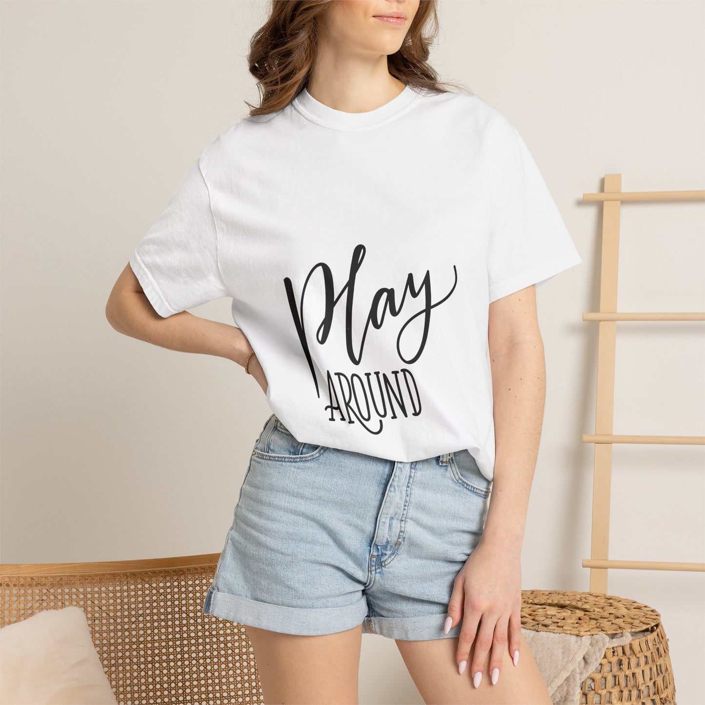 Play Around Garment-Dyed Tee Fun Lettering