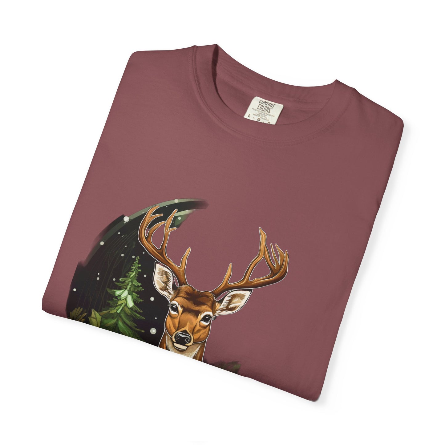 Christmas Deer Garment-Dyed Tee Snowy Buck