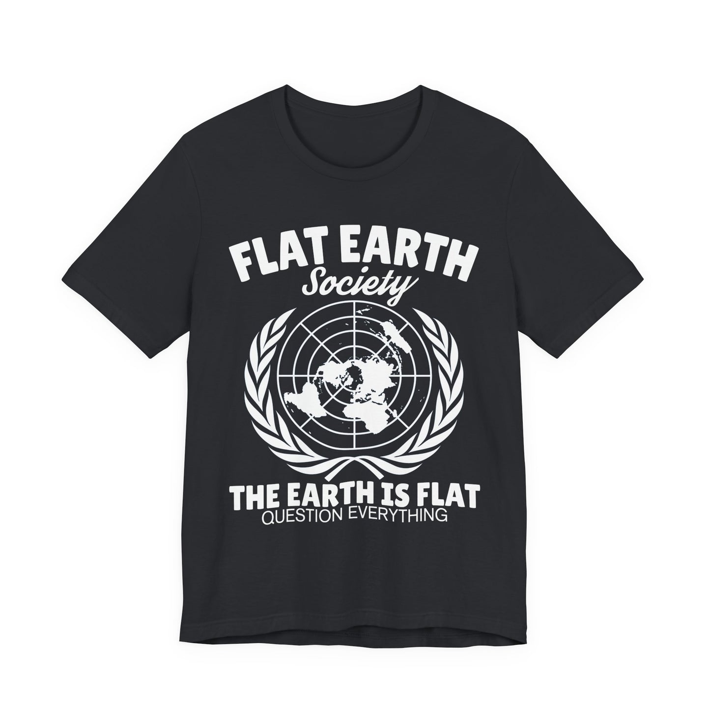 Flat Earth Society Tee - World Map Globe Design