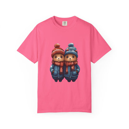 Cute Christmas Bears Couple Heavyweight Tee