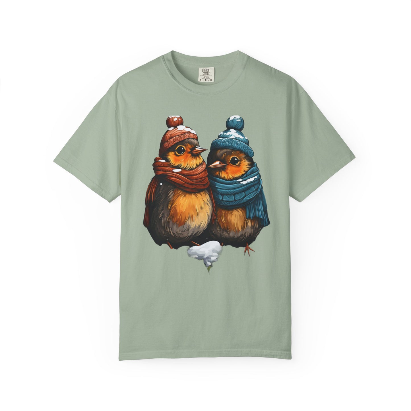 Christmas Birds Garment-Dyed Tee Cozy Robin