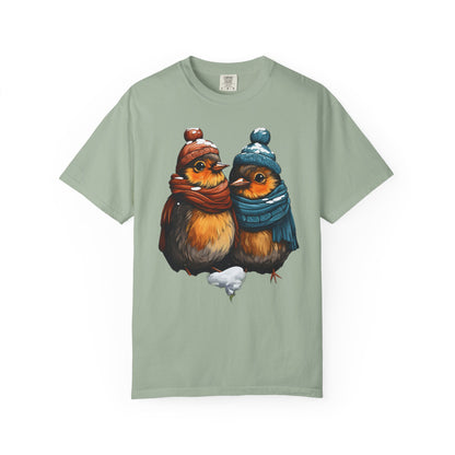 Christmas Birds Garment-Dyed Tee Cozy Robin