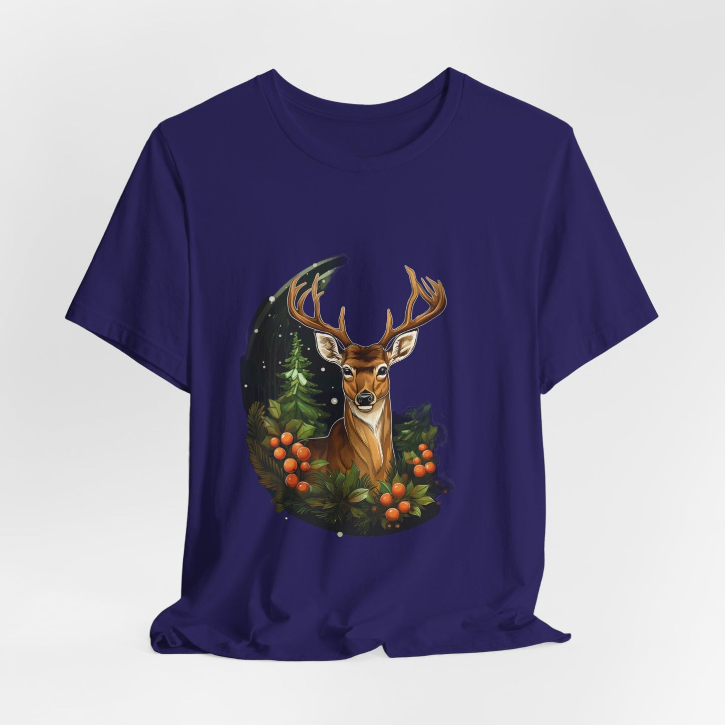 Christmas Deer T-Shirt Snowy Forest Buck Tee
