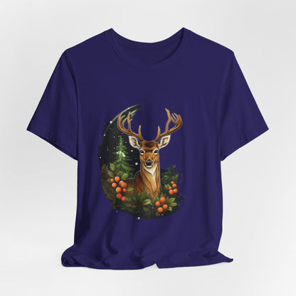 Christmas Deer T-Shirt Snowy Forest Buck Tee