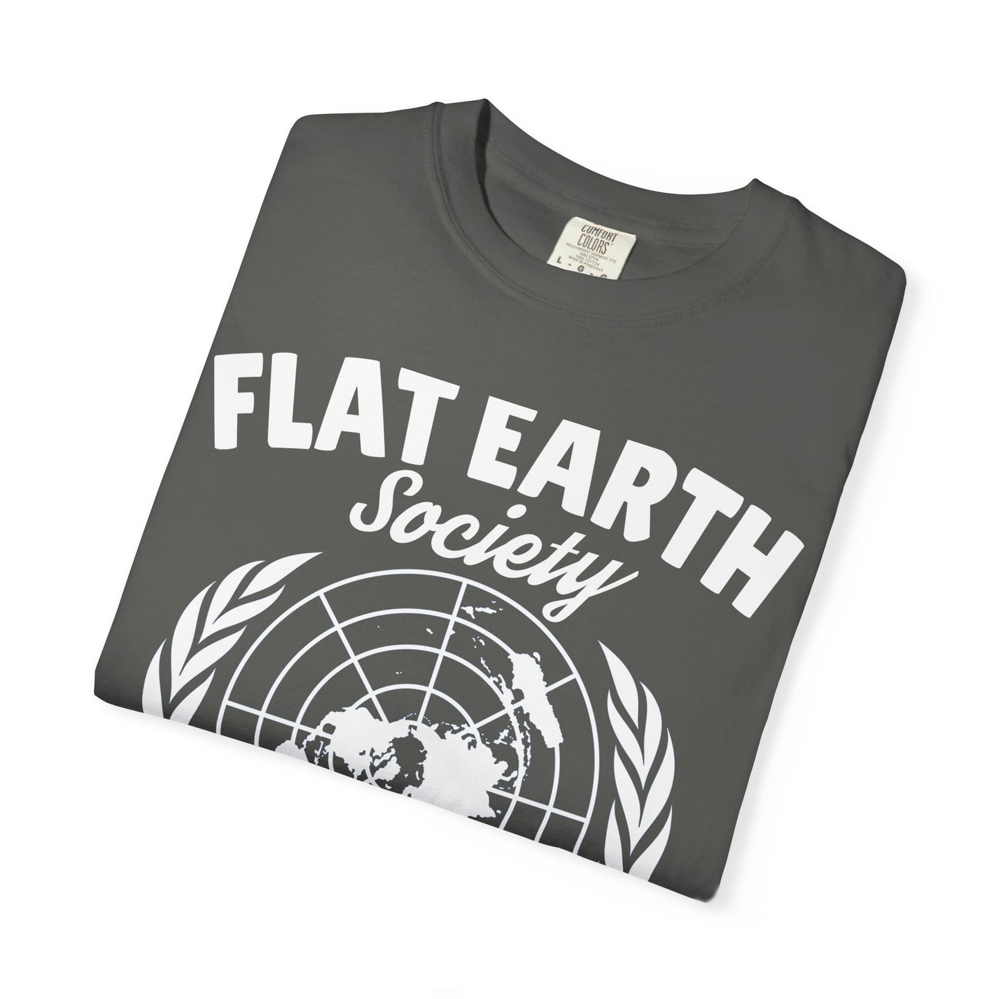 Flat Earth Society Tee - Garment-Dyed Globe Design