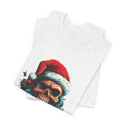 Skull Santa Christmas T-Shirt Dark Holiday Tee