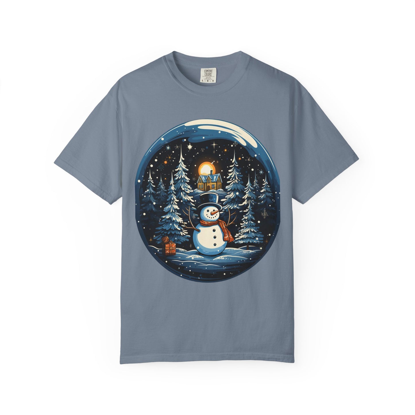 Snowman Snow Globe Christmas Heavyweight Tee
