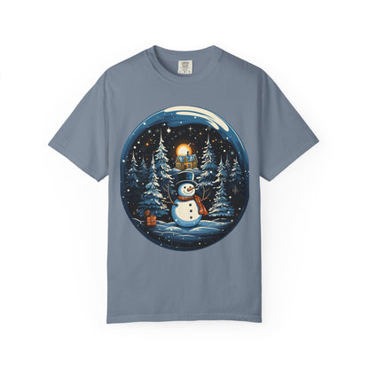 Snowman Snow Globe Christmas Heavyweight Tee