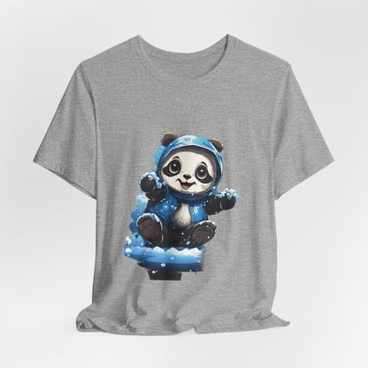 Cute Panda Snow Day T-Shirt Winter Christmas Tee