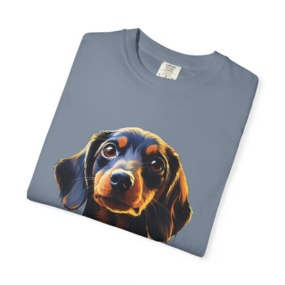Dachshund Garment-Dyed Tee Neon Pop Art Wiener Dog
