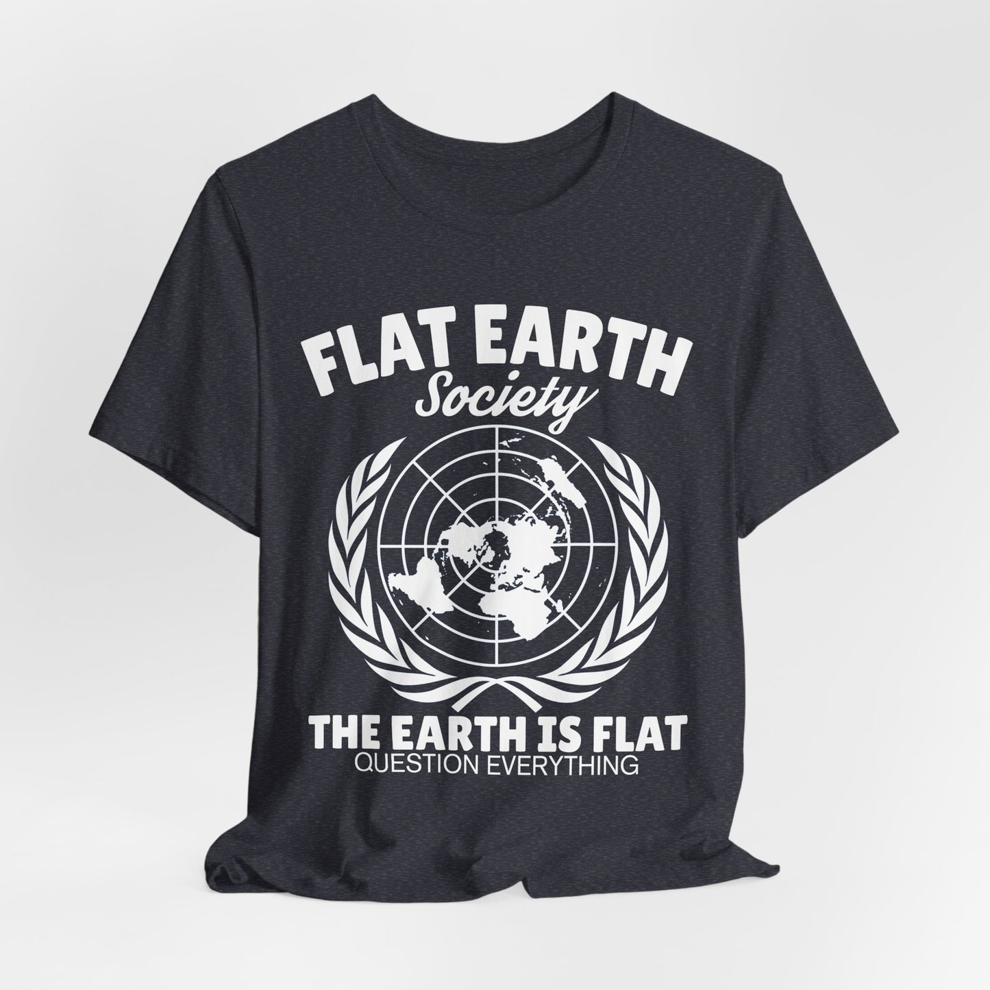 Flat Earth Society Tee - World Map Globe Design