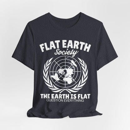 Flat Earth Society Tee - World Map Globe Design