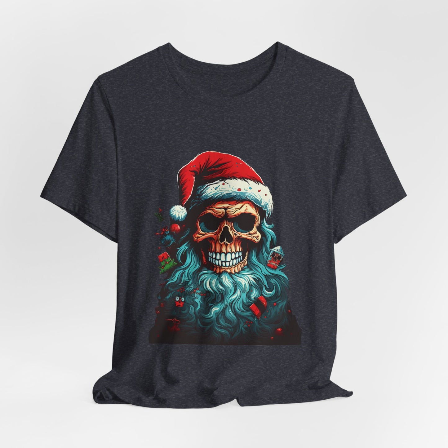 Skull Santa Christmas T-Shirt Dark Holiday Tee