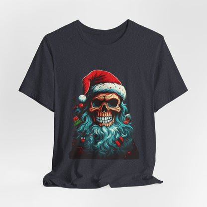 Skull Santa Christmas T-Shirt Dark Holiday Tee