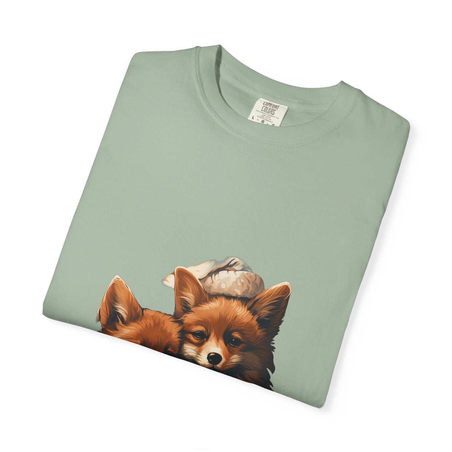 Christmas Fox Garment-Dyed Tee Cozy Winter Foxes
