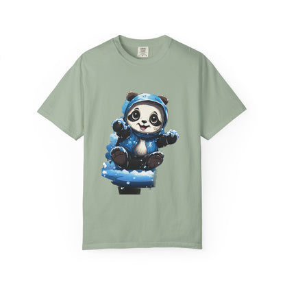 Cute Panda Snow Day Garment-Dyed Tee Winter