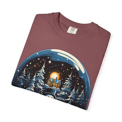 Snowman Snow Globe Christmas Heavyweight Tee