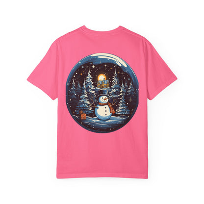 Snowman Snow Globe Christmas Heavyweight Tee