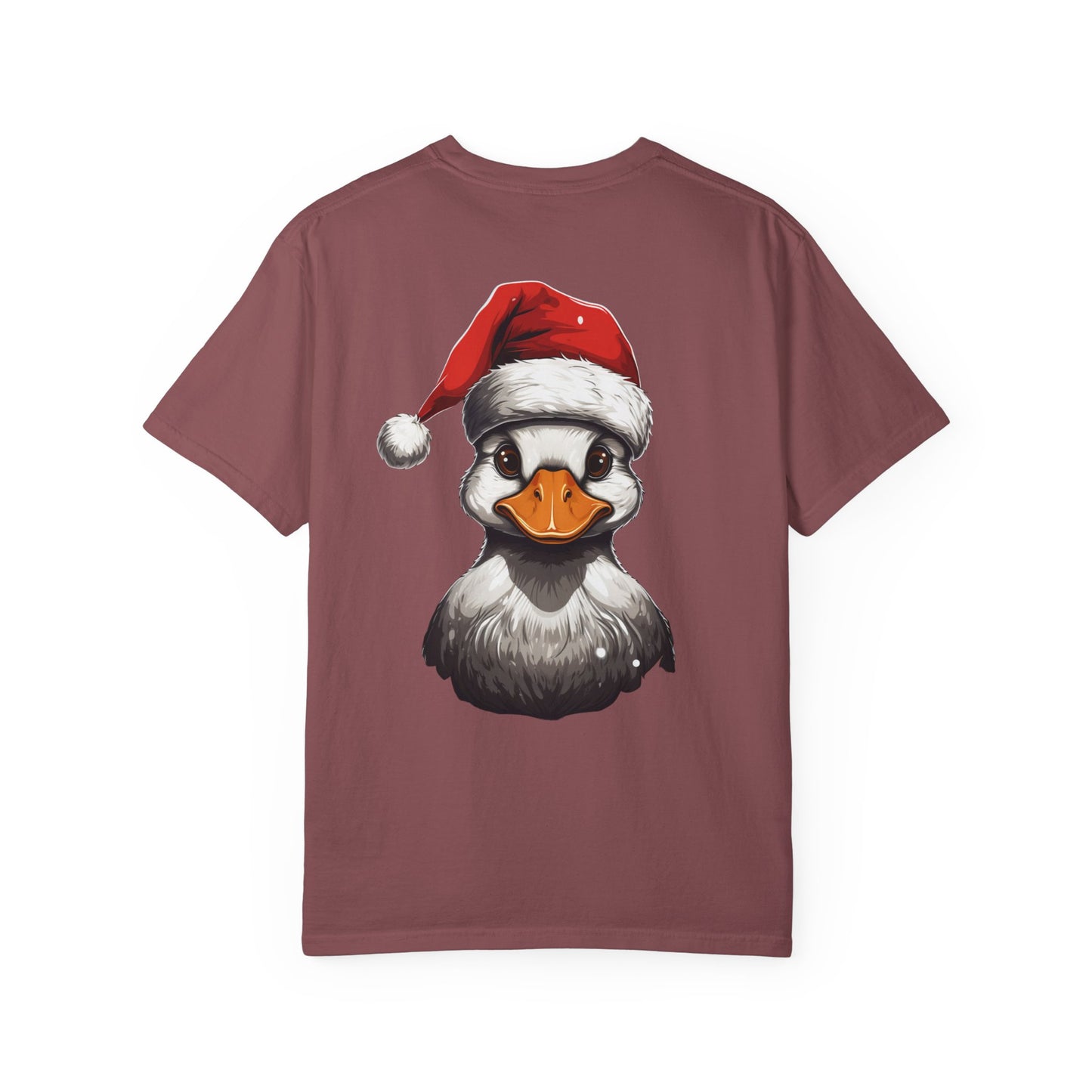 Christmas Duck Santa Hat Garment-Dyed Tee
