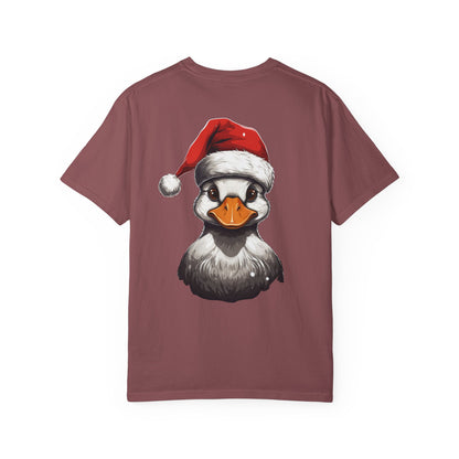 Christmas Duck Santa Hat Garment-Dyed Tee