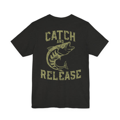 Catch and Release Fishing T-Shirt Retro Bass Tee