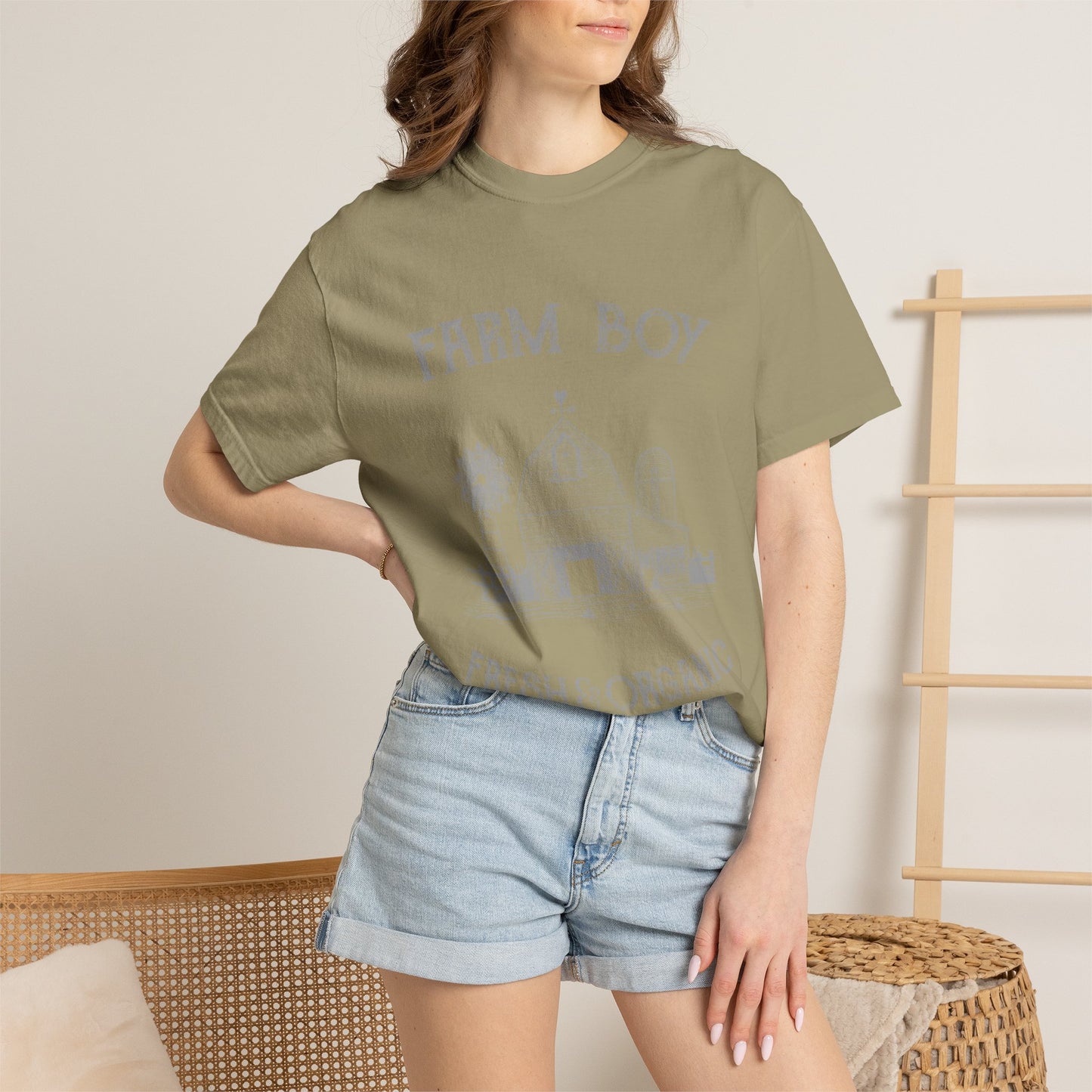 Farm Boy Tee Vintage Barn Garment-Dyed Shirt