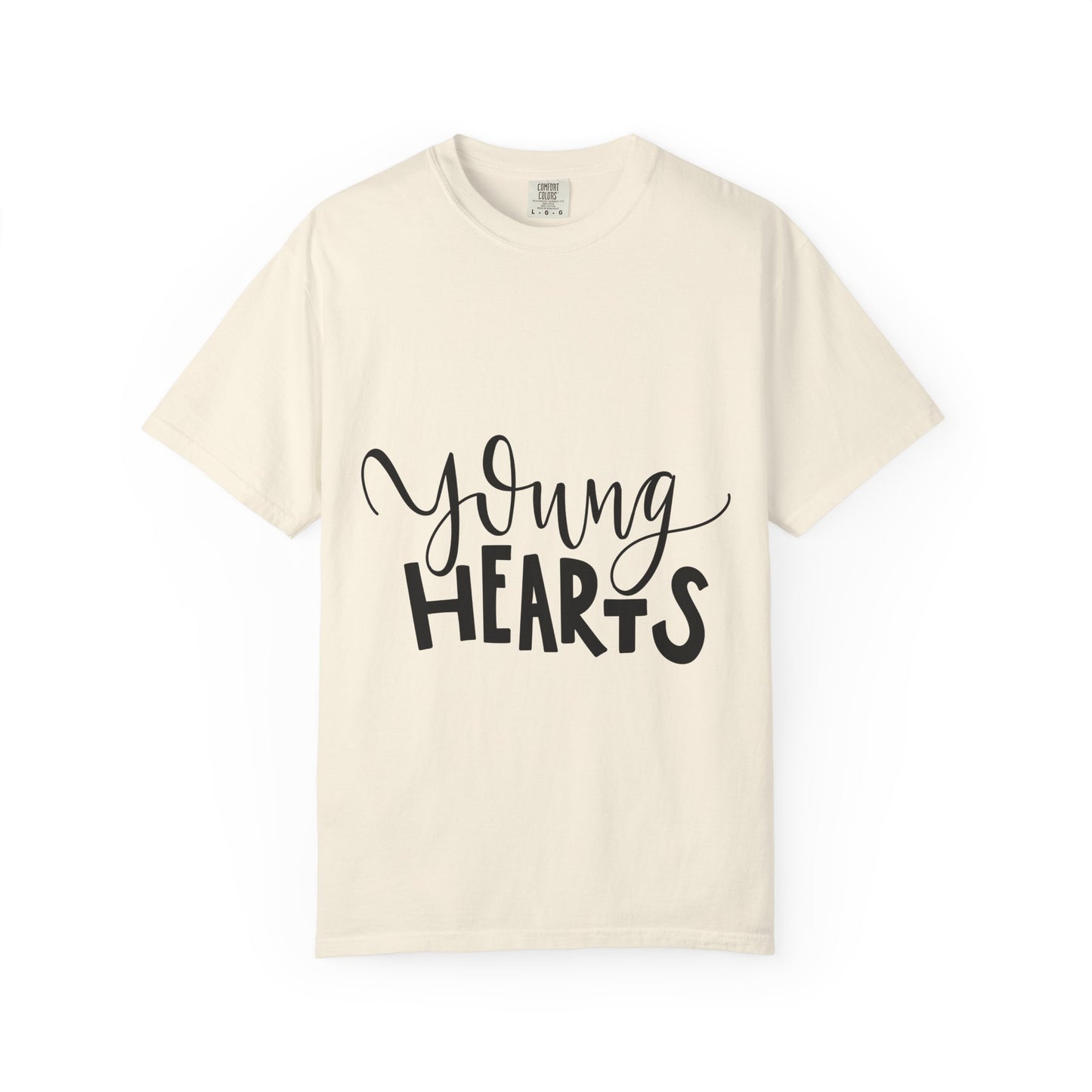 Young Hearts Garment-Dyed Tee Hand Lettered Script