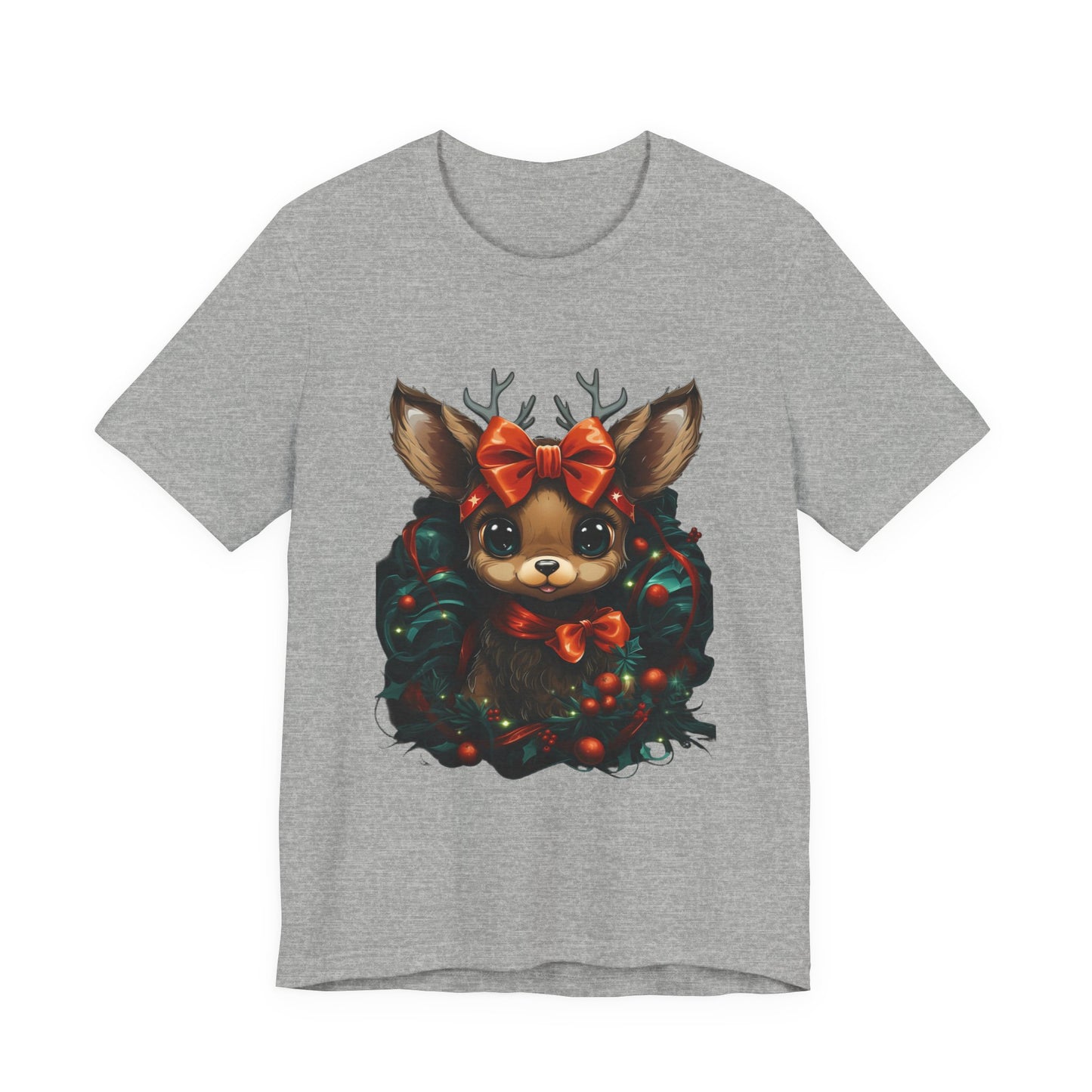 Cute Christmas Reindeer T-Shirt Holiday Bow