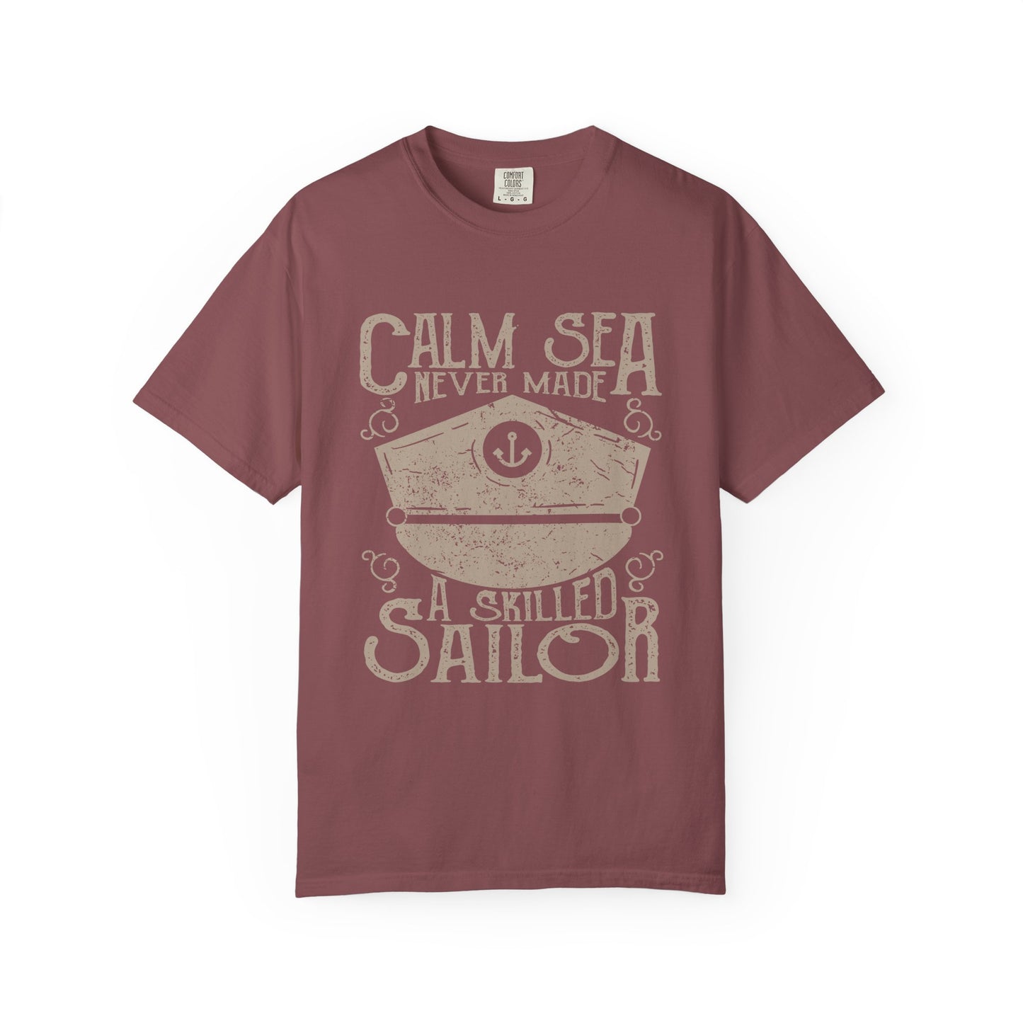 Calm Sea Skilled Sailor Nautical Heavyweight Tee