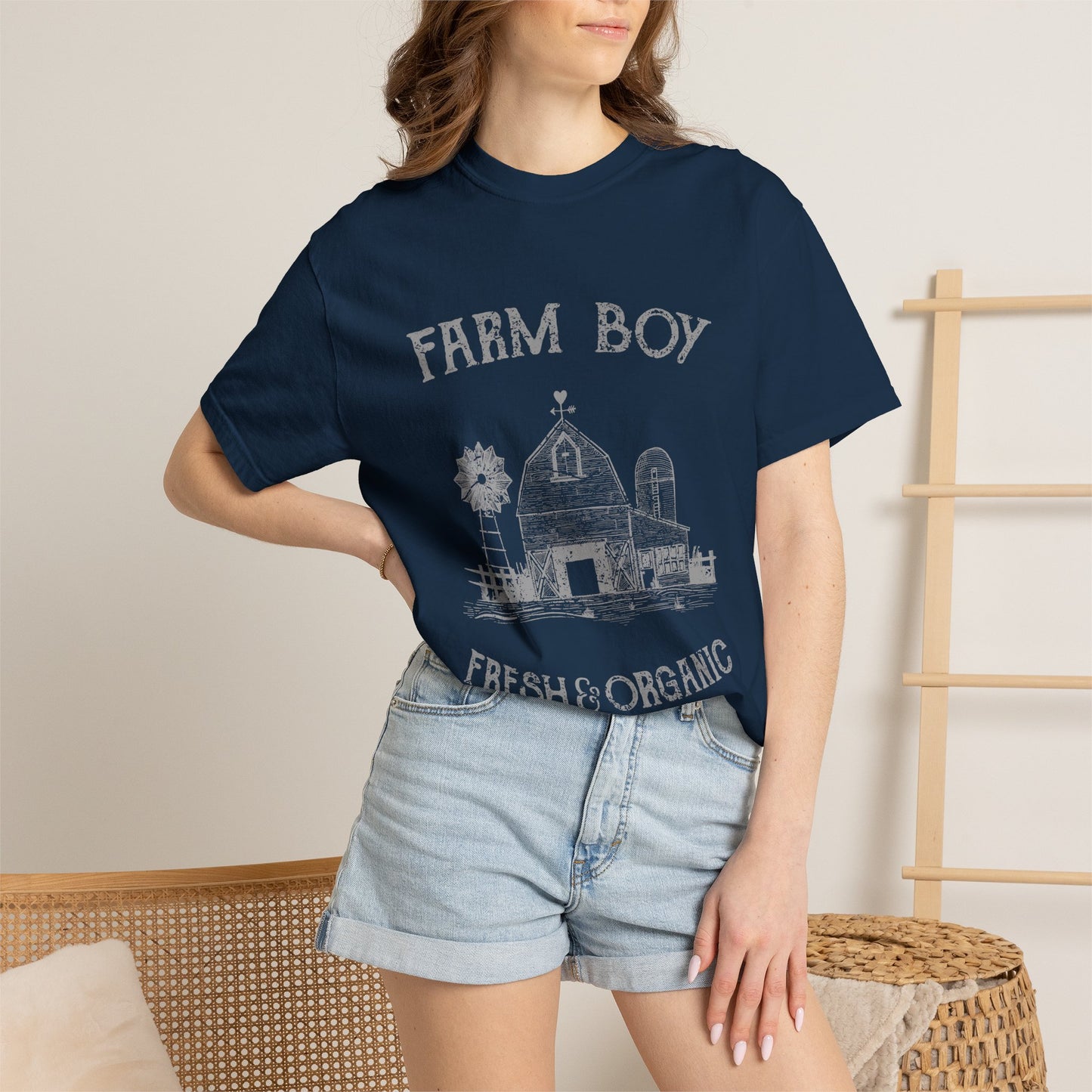 Farm Boy Tee Vintage Barn Garment-Dyed Shirt