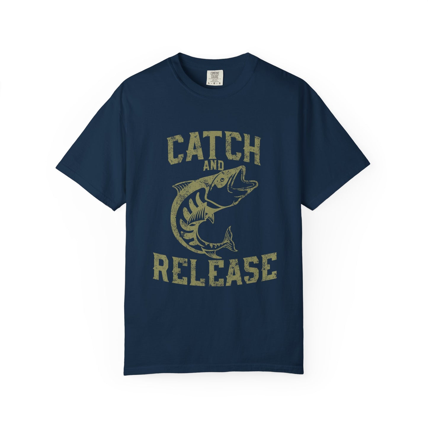 Catch and Release Fishing Heavyweight Tee Retro Bass