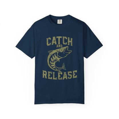 Catch and Release Fishing Heavyweight Tee Retro Bass