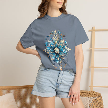 Crystal Snowflake Flower Christmas Heavyweight Tee