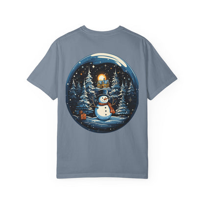 Snowman Snow Globe Christmas Heavyweight Tee