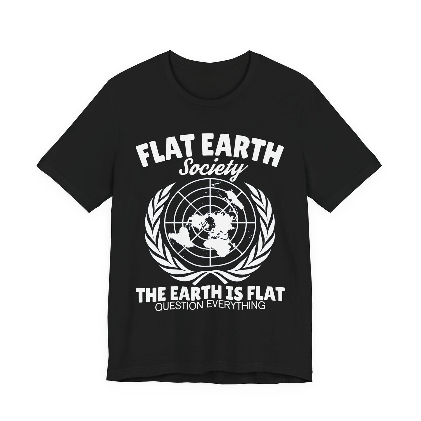 Flat Earth Society Tee - World Map Globe Design