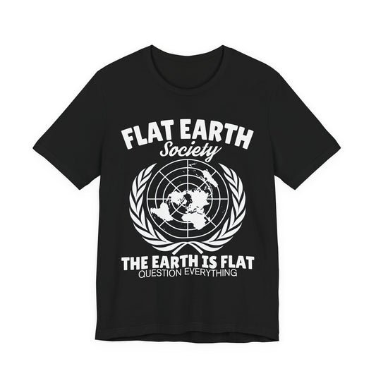 Flat Earth Society Tee - World Map Globe Design